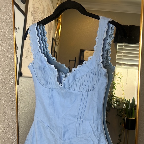 HOUSE OF CB 'Tilly' Blue Pin Tuck Mini Dress NWOT - Picture 9 of 11